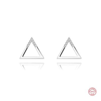 China Popular Geometric Sterling Silver CZ Stud Jewelry Triangle Earrings Haughtily FASHIONABLE Jewelry 925 Wholesale zu verkaufen