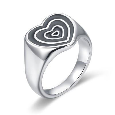 China FASHIONABLE Ring from Chunky Ethnic Jewelry Colorful Statement Ring Stainless Steel Enamel Heart zu verkaufen