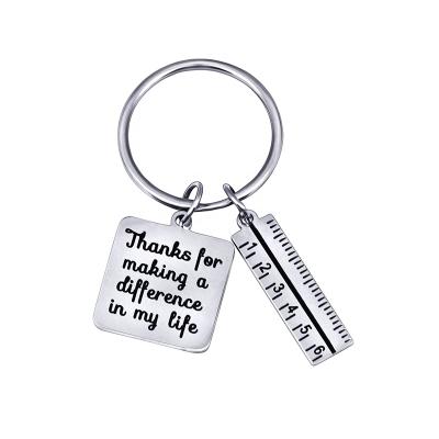 China Gift Thank You For Making A Difference In My Life Rules Teachers' Day Gifts Key Chain Pendant Engraved for sale