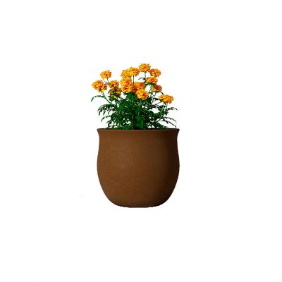 China Hot Selling Europe JingQi Unique Home Decorative White Round Volcanic Stone Flower Pots for sale