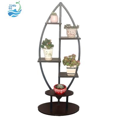 China Wholesale modern jingqi modern indoor living room decoration metal rack for plants flower pots shelf stands for sale