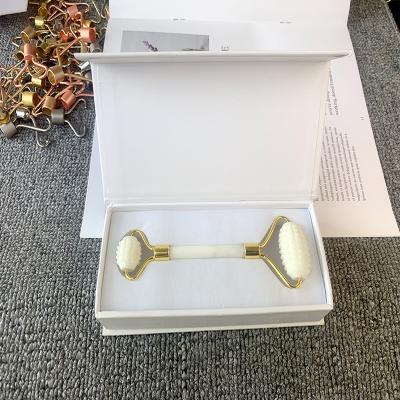 China Face Amazon Opal Skin Roller Face Royal Jade Roller With Box New Arrivals Good Quality White Natural Jade Multifunctional Beauty Tool for sale