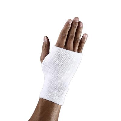 China Hot Selling Breathable Elastic Hand Finger Gloves Outdoor Sports Half Gauntlet Polyester White Cotton Cycling Non-Slip Wrist Sweatband for sale