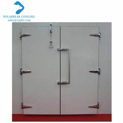 China Modern Double Leaf Semi-buried Cold Storage Door PU Panel Cold Room Door for sale