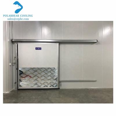 China Modern Customized PU Panel Sliding Cold Room Door With Aluminum Block for sale