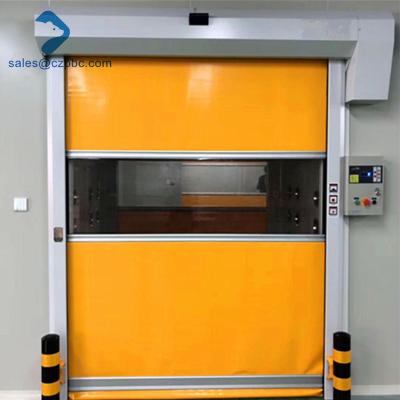 China Fireproof PVC Plastic Fabric High Speed ​​Roller Shutter Rolling Door / Quick Roll Up Door for sale