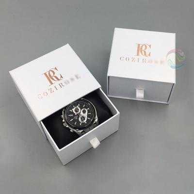 China Watch Packing LOW MOQ LOGO Paper Cardboard Drawer Custom Watch Box for sale