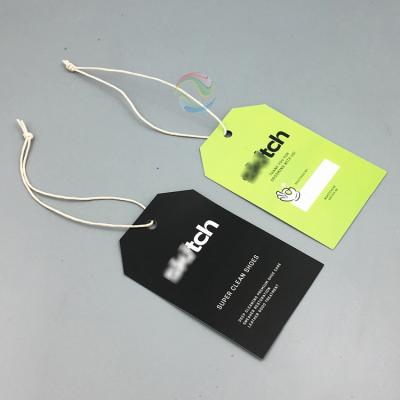 China Recyled Matte Print Custom Made Luxury Cheap LOGO Recycled Paper Label Clothes Hang Tags for sale