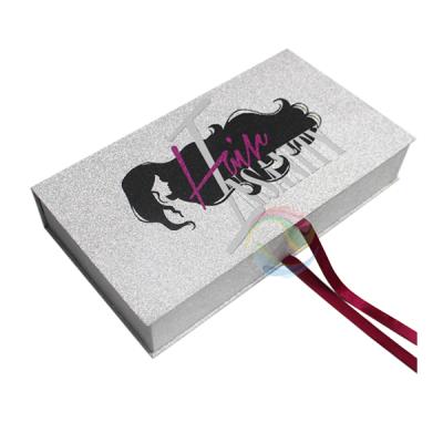 China Recyclable Luxury Blank Hair Extension Packaging Box With Satin for sale