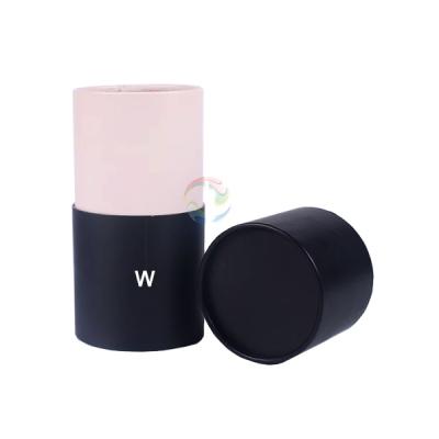 China Small Recyclable Empty Black Custom Paper Tube Cardboard Cylinder Perfume Packaging Box With Lids for sale