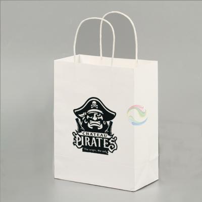 China Wholesale Recyclable Cheap Custom Logo Recycled Whitie Kraft Paper Gift Bags for sale