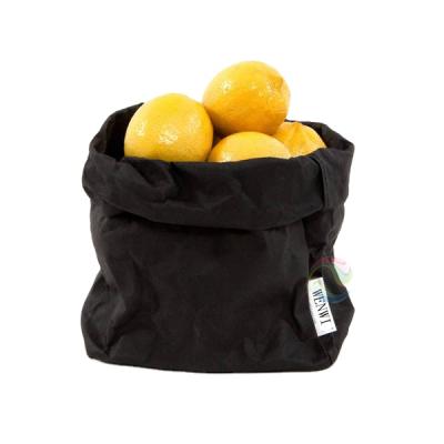 China Recyclable Black Color Recycle Washable Kraft Paper Tote Bag for sale