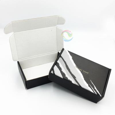 China Recyclable Black Custom Printed LOGO Small Corrugated Paper Shipping Boxes For Jewelry for sale