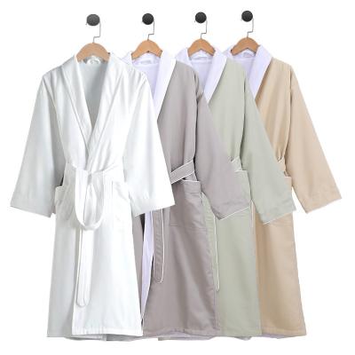 China Sexy His and Hers Absorbent Microfiber Bathrobe Twill Custom Made Women Knee Length Thermal Superb Long Luxury Hotel Robes for sale