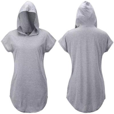 China Anti-Wrinkle Sports Short T-shirt Customization Quick Dry Women's T-shirts With Hoodie for sale