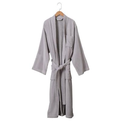 China Breathable Luxury Robes Bulk Gray Thick Water Premium Cotton Absorb Velor High Quality Sleep Robes Hotel Spa Men Bathrobe for sale