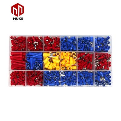 China 520pcs/set Connecting Wire Read To Board Terminal Lug Connectors Kit PVC Cold Pressed Auto Electrical Crimping Female Connector for sale