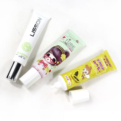 China Cosmetic custom design plastic soft tube packaging for eye cream body hand skin care cream soft tube with flip top cap for sale