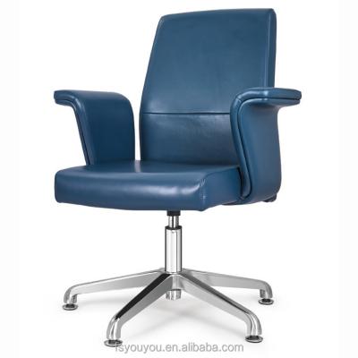 China Fixed Frame Mid-Back Executive Visitor Chair Leather Chair Conference Office Cooling Chairs for sale