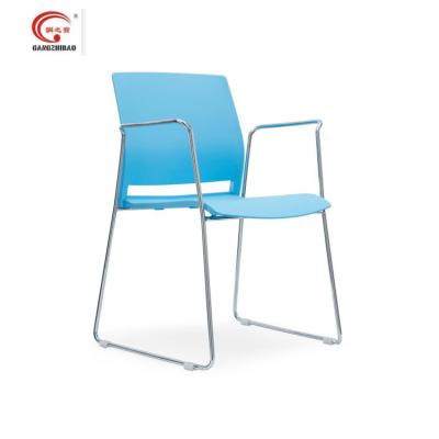 China Wholesale Stackable Black Brown Gray White Red Yellow Blue Green Sled Shape Meeting Training Bargain PP Chair Stacked Plastic Chair for sale