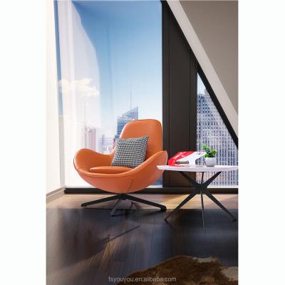 China (Size) PU Simple Design Adjustable Sofa Chair Metal Frame Living Room Orange Leather Upholstered Chairs for sale