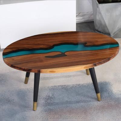 China Other Living Room Round Table Modern Dining Table Set Luxury Epoxy Resin River Dining Table Set for sale