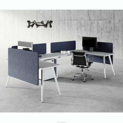 China Factory Price (Size) Office Furniture Adjustable Modern Curved Desk For 4 Person for sale