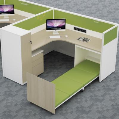 China PANEL Wood Screen Partition Office Computer Table Desk CEO Table Partition with Sleeping Bed for sale