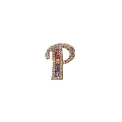 China FASHIONABLE Lilliana Initial Pendant Necklace 925 Sterling Silver Rainbow Jewelry Letter for sale