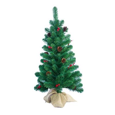 China Party Pine Needle 100% PVC Small Artificial Christmas Tree For Decoration for sale