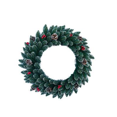 China 2022 New Party PVC Christmas Deco Mesh Garland With Red Fruit Pine Cone for sale