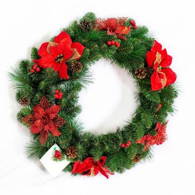 China Party PVC Flowers Christmas Decorative Garland High Quality Tree Garland With Led Lights Christmas for sale