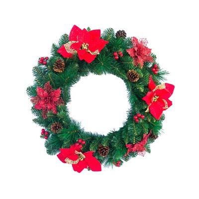 China Wholesale PVC Home Red Berry Decoration Christmas Wreath 2022 Christmas Decorative Flowers and Wreaths for sale