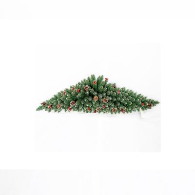 China New Party Customized Size PVC Sample High Quality Artificial Christmas Wreath With Red Fruit Pine Cone for sale