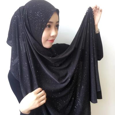 China Classic Muslim Arabic Scarf Women Malaysia Solid Buckle Spandex Snap Hijab With Stones for sale