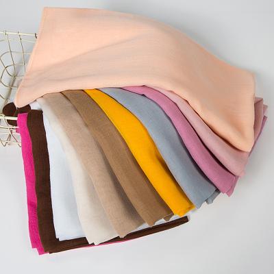 China Classic Muslim Sheer Viscous Hijab Women Long Plain Color Scarf Shawls for sale