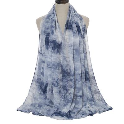 China 2021 Classic Fashion News High Quality Colorful Tie Dye Chiffon Hijab Chiffon Scarves for sale