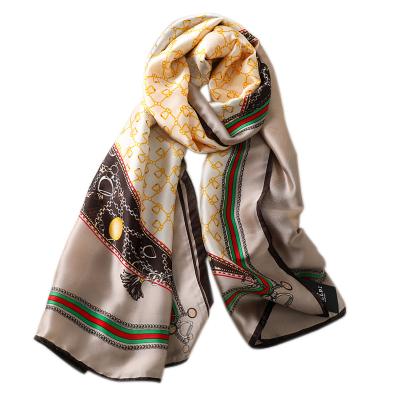 China Fashion Printed Light Weight Fashion Soft New Trend Long Silk Scarf for sale