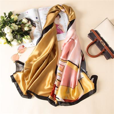 China Fashion Printed 180cm*90cm Custom Soft Large Fashion Silky Scarf Women for sale