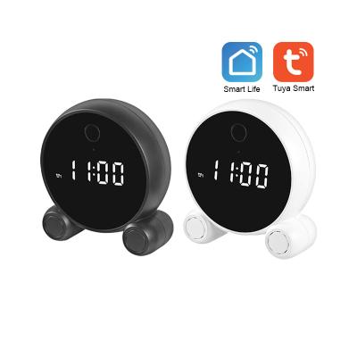 China NIGHT VISION Tuya table clock camera wifi night vision 1080P smart battery operated hidden clock hidden camera for sale