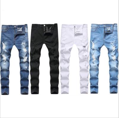 China Free shipping waterproof wholesale adult jeans designers plus size jeans for men ripped stretch skinny denim pants baggy mens jeans for sale