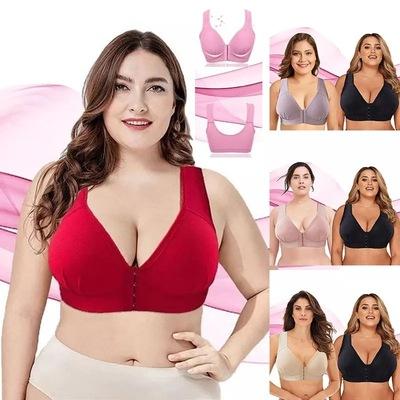 China QUICK DRY no wire front button plus size bra women's bra plus size underwear women fat for sale