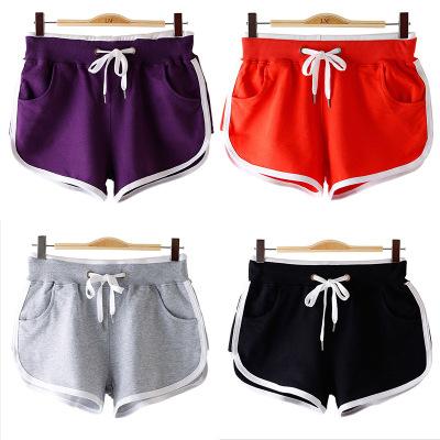 China Anti-wrinkle women summer show waist students fashion loose thin leisure tops running shorts pure cotton sports shorts for sale