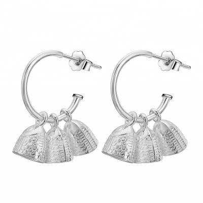 China Unique Handmade Fine Bell Earring Fish Earring Design Silver 925 Jewelry for sale