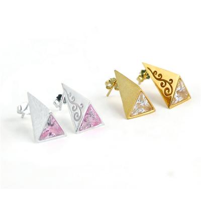 China CLASSIC Handmade 925 Sterling Silver Vintage Pyramid Stud Earring for Women Wholesale Christmas for sale