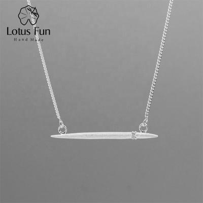 China Fashion 925 Sterling Silver Horizontal Needle Shape Necklace Pendant For Women Jewelry Wholesale for sale