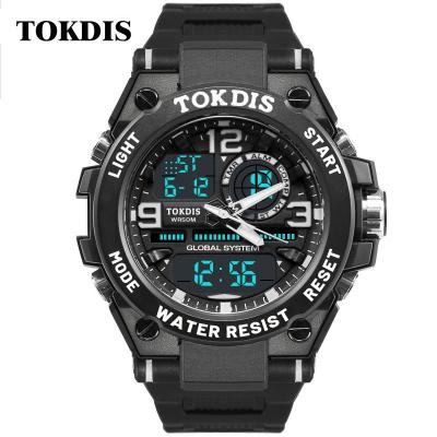 China TOKDIS Automatic Date Mens Digital Sports Watch Waterproof Watch With LED Backlight Casual Watch For Men for sale