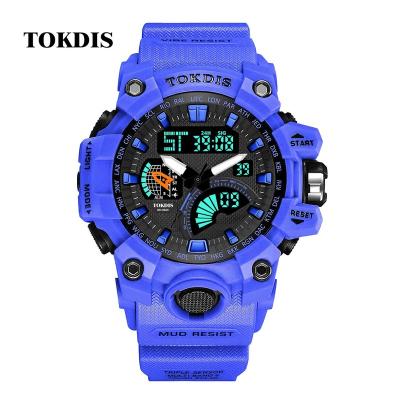 China Auto Date Tokdis Sports Countdown Electronic Alarm Clock Week Calendar Watch Waterproof Men's Outdoor Watches for sale