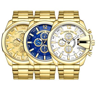 China Cristiano Aillen CA0832G quartz chronograph chronometer gold dial 45mm men's automatic calendar timer wristwatch date quartz watches for sale