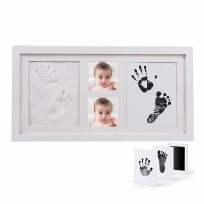 China Wholesale Newborn Fashionable Babyprints Mold Handprint Footprint Footprint Kit Custom Baby Memorable Picture Photo Frame Newborn for sale